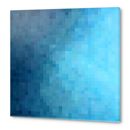 graphic design geometric pixel square pattern abstract background in blue Acrylic prints by Timmy333