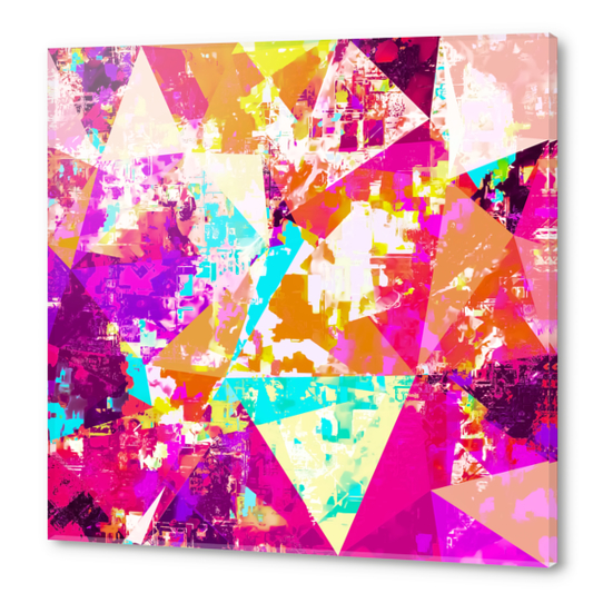 geometric triangle pattern abstract in pink blue purple Acrylic prints by Timmy333