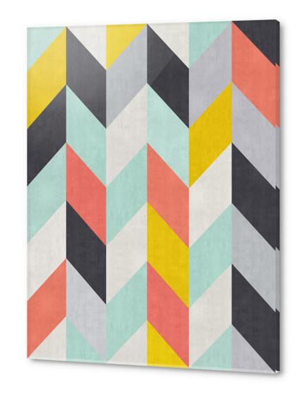Geometric and colorful chevron I Acrylic prints by Vitor Costa