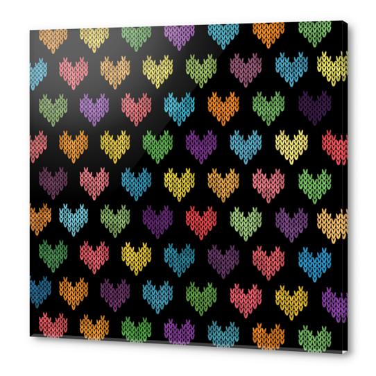 Colorful Knitted Hearts X 0.4 Acrylic prints by Amir Faysal