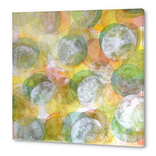 Silver Green Yellow Circles Acrylic prints by Heidi Capitaine
