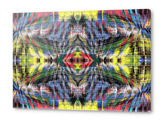 geometric symmetry pattern abstract background in blue yellow green red Acrylic prints by Timmy333