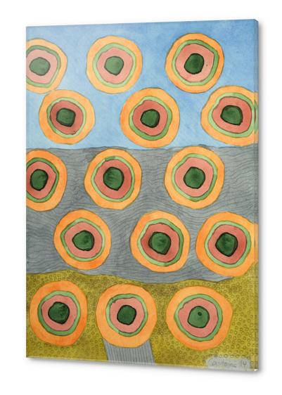Circles in Front of the Beach  Acrylic prints by Heidi Capitaine