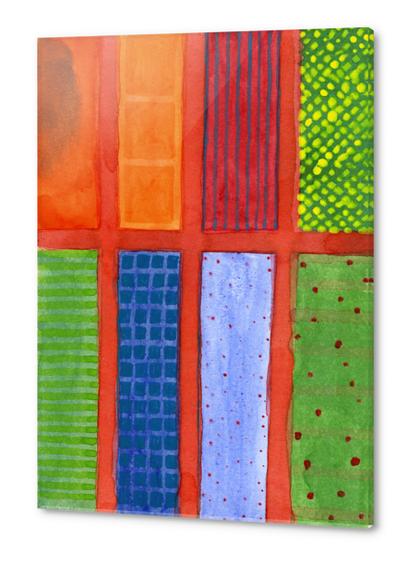 Large rectangle Fields between red Grid  Acrylic prints by Heidi Capitaine