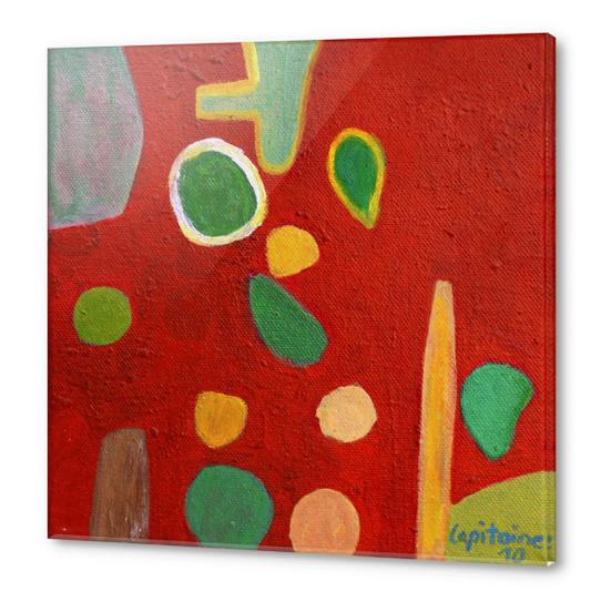 Scattered Things over Red  Acrylic prints by Heidi Capitaine