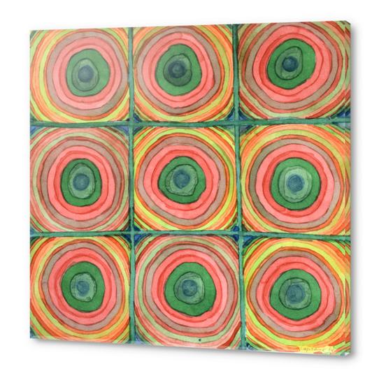 Grid with Psychedelic Rings  Acrylic prints by Heidi Capitaine