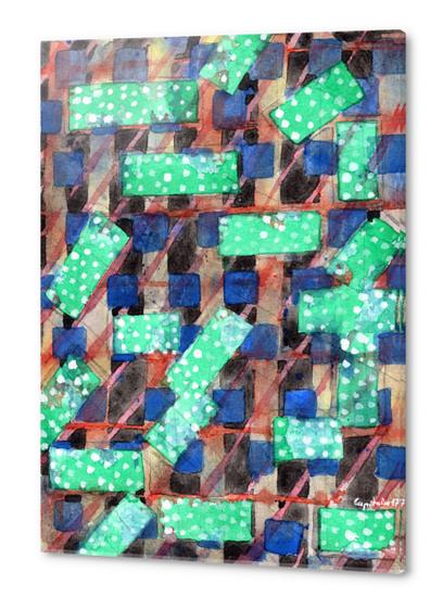 Dotted Green Rectangles on Top Pattern  Acrylic prints by Heidi Capitaine
