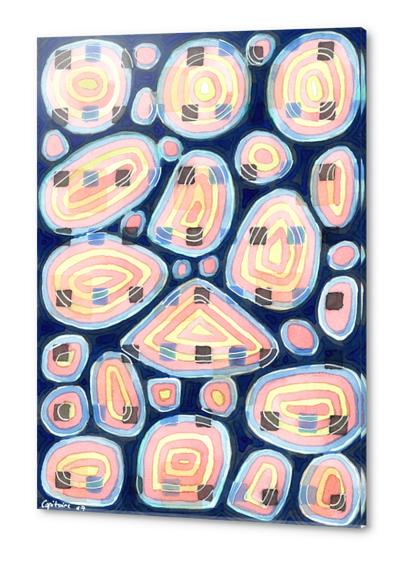 . Woven Squares and Round Shapes Pattern  Acrylic prints by Heidi Capitaine