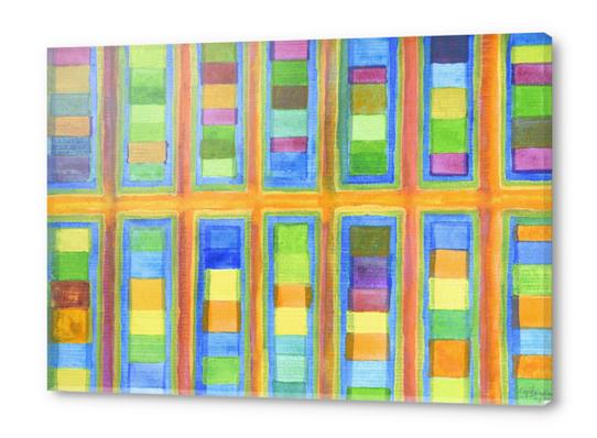 Striped Color Fields in Orange Grid Acrylic prints by Heidi Capitaine