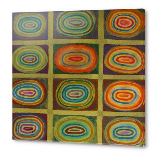 Ringed Ovals within Hatched Grid Acrylic prints by Heidi Capitaine