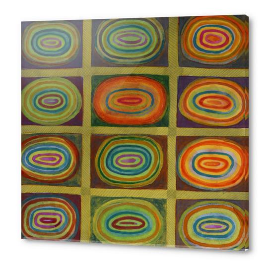 Ringed Ovals within Hatched Grid Acrylic prints by Heidi Capitaine
