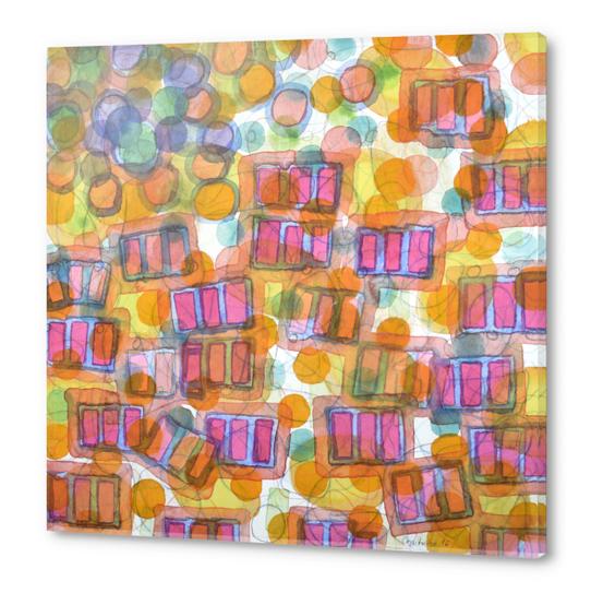 Happy Pattern with Pink Blocks Acrylic prints by Heidi Capitaine