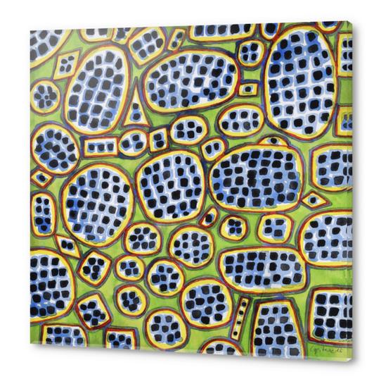 Blue-Black Seeds Pattern Acrylic prints by Heidi Capitaine