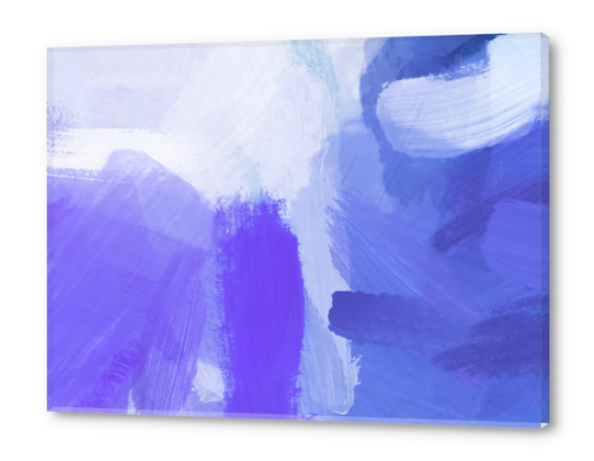 splash painting texture abstract background in blue and purple Acrylic prints by Timmy333