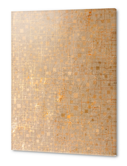 brown geometric square pattern art abstract background Acrylic prints by Timmy333
