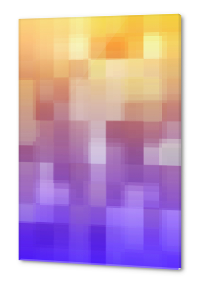graphic design geometric pixel square pattern abstract background in purple blue orange Acrylic prints by Timmy333