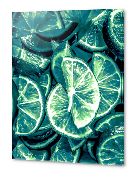 closeup slices of lime background Acrylic prints by Timmy333