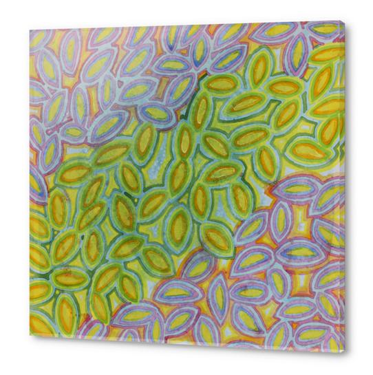Diagonal Leaves Pattern Acrylic prints by Heidi Capitaine