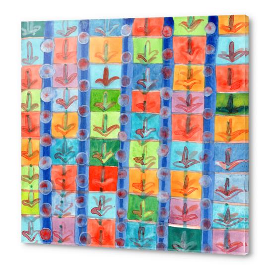 Colorful Planting Plants in Squares Pattern  Acrylic prints by Heidi Capitaine
