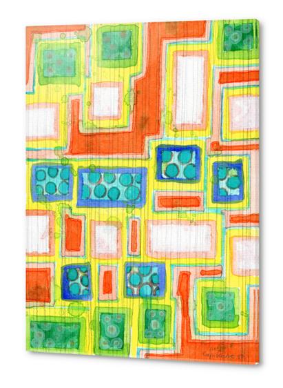 Balancing Rectangles within Pencil Stripes Pattern  Acrylic prints by Heidi Capitaine