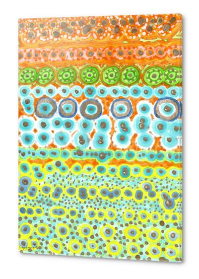 Happy Circle Pattern with Gold  Acrylic prints by Heidi Capitaine