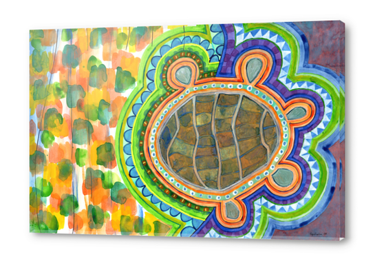 Weird Turtle in picturesque Blobs Pattern  Acrylic prints by Heidi Capitaine