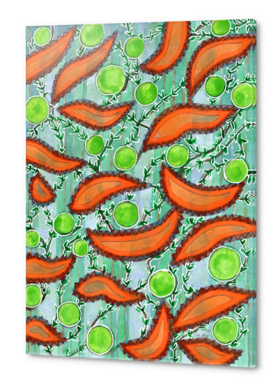 Hot Peppers and Crisp Peas Pattern  Acrylic prints by Heidi Capitaine