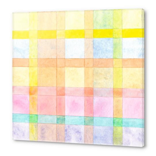 Pastel colored Watercolors Check Pattern  Acrylic prints by Heidi Capitaine