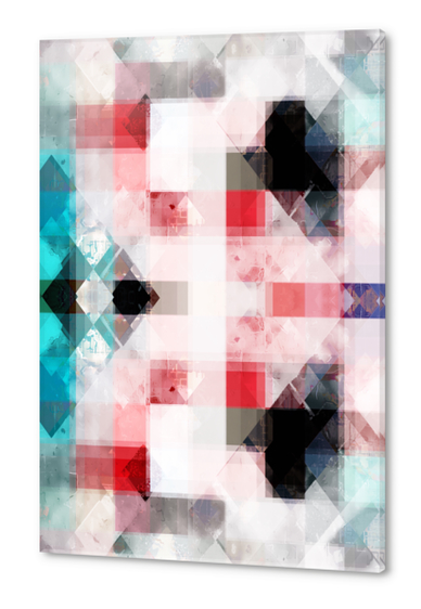 graphic design geometric pixel square pattern abstract background in red blue Acrylic prints by Timmy333
