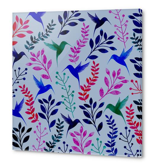 WATERCOLOR FLORAL AND BIRDS X 0.3 Acrylic prints by Amir Faysal