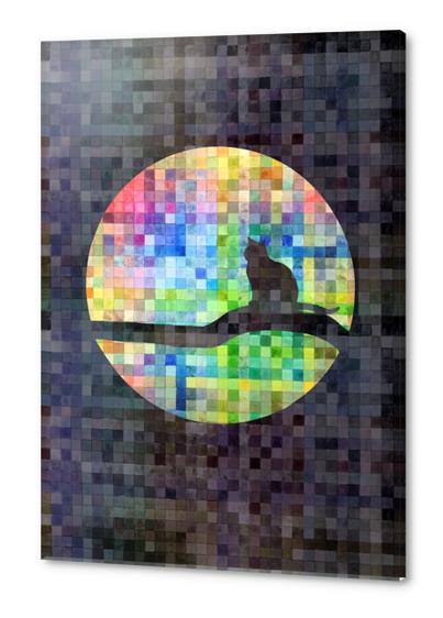 Cat In A Digital Moon   II Acrylic prints by Vic Storia