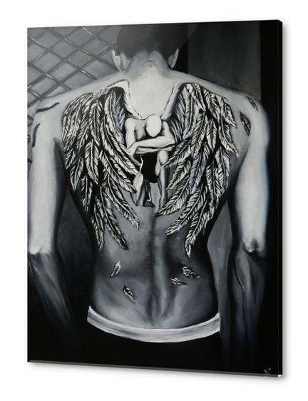 Angel back Acrylic prints by Emy Calmel