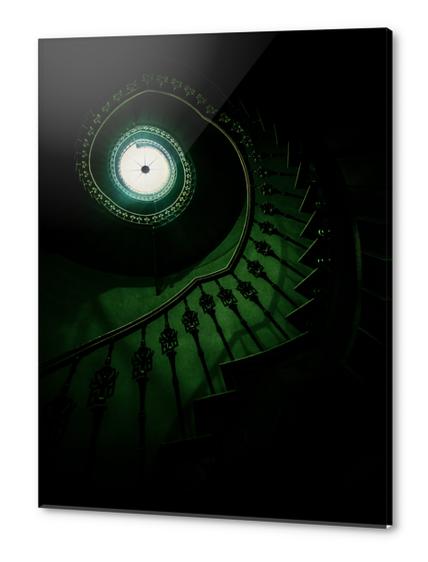 Spiral staircase in green tones Acrylic prints by Jarek Blaminsky