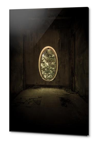 Old forgotten room with oval window Acrylic prints by Jarek Blaminsky
