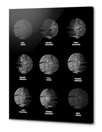 The Death Star Moon phase Acrylic prints by TenTimesKarma