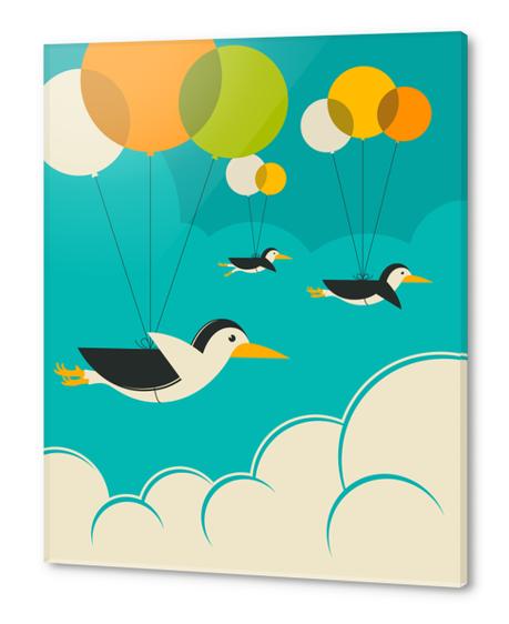 FLOCK OF PENGUINS - BLUE Acrylic prints by Jazzberry Blue