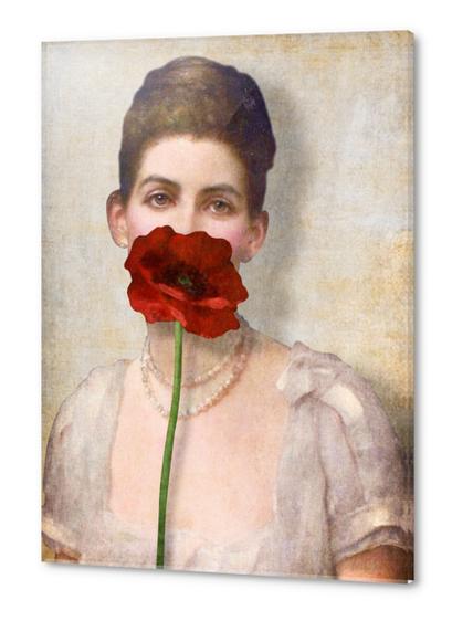 Girl with Red Poppy Flower Acrylic prints by DVerissimo