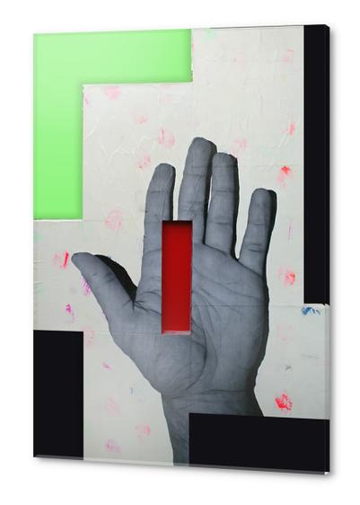 Hand self-portrait Acrylic prints by Pierre-Michael Faure