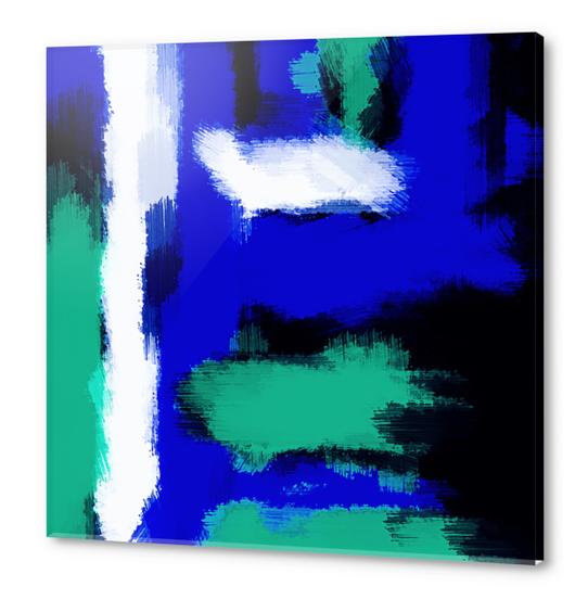 blue green and white painting texture  Acrylic prints by Timmy333