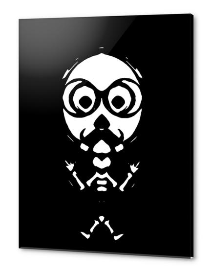 old skinny skull and bone with glasses in black and white Acrylic prints by Timmy333