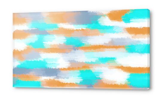 orange and blue painting abstract  Acrylic prints by Timmy333