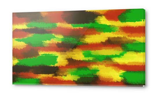 green red yellow and brown painting abstract  Acrylic prints by Timmy333