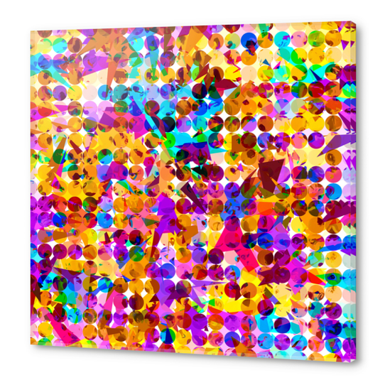 geometric circle and triangle pattern abstract in orange blue pink purple Acrylic prints by Timmy333