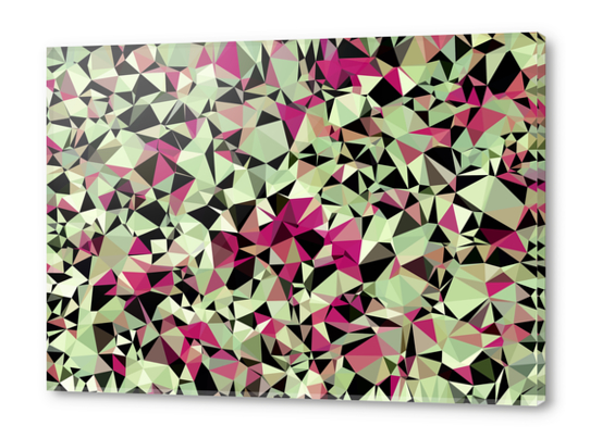 geometric triangle pattern abstract in green pink black Acrylic prints by Timmy333