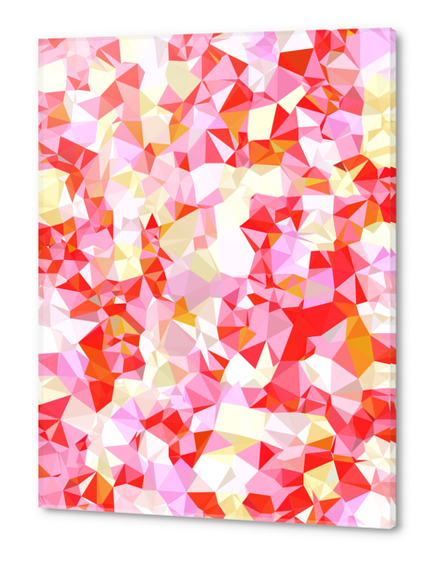 geometric triangle pattern abstract in pink red orange Acrylic prints by Timmy333