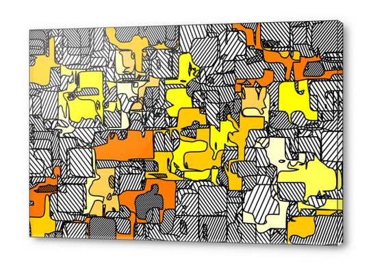psychedelic graffiti drawing and painting in yellow and orange Acrylic prints by Timmy333
