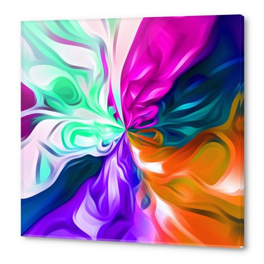 pink purple orange blue and green spiral painting abstract background Acrylic prints by Timmy333