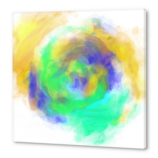 splash painting texture abstract in green blue yellow Acrylic prints by Timmy333