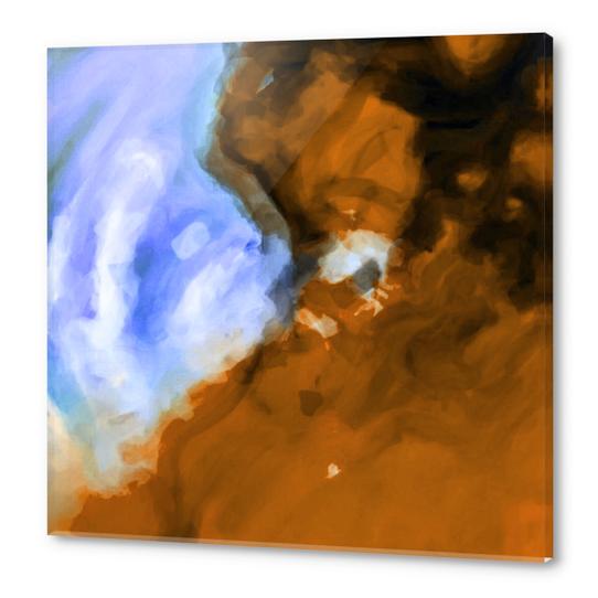 blue and brown painting texture abstract background Acrylic prints by Timmy333