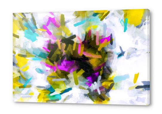 pink yellow blue black abstract painting background Acrylic prints by Timmy333